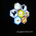 Caixa de luz LED de publicidade em forma de tecido hexagonal personalizada